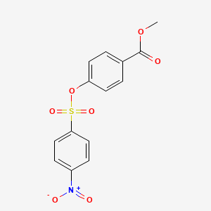 molecular formula C14H11NO7S B4609494 methyl 4-{[(4-nitrophenyl)sulfonyl]oxy}benzoate 