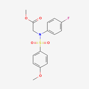 molecular formula C16H16FNO5S B4609528 methyl 2-(4-fluoro-N-(4-methoxyphenyl)sulfonylanilino)acetate 