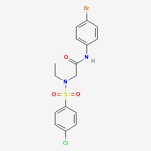 molecular formula C16H16BrClN2O3S B4609711 N-(4-bromophenyl)-N~2~-[(4-chlorophenyl)sulfonyl]-N~2~-ethylglycinamide 