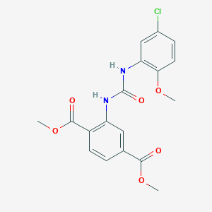 molecular formula C18H17ClN2O6 B4609747 DIMETHYL 2-{[(5-CHLORO-2-METHOXYANILINO)CARBONYL]AMINO}TEREPHTHALATE 
