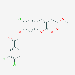 molecular formula C21H15Cl3O6 B4609821 methyl 2-{6-chloro-7-[2-(3,4-dichlorophenyl)-2-oxoethoxy]-4-methyl-2-oxo-2H-chromen-3-yl}acetate 