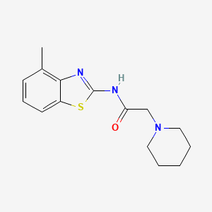 molecular formula C15H19N3OS B4609905 N-(4-methyl-1,3-benzothiazol-2-yl)-2-(piperidin-1-yl)acetamide 