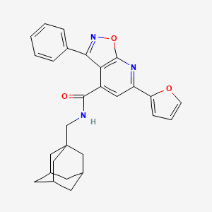 molecular formula C28H27N3O3 B4609918 N-[(ADAMANTAN-1-YL)METHYL]-6-(FURAN-2-YL)-3-PHENYL-[1,2]OXAZOLO[5,4-B]PYRIDINE-4-CARBOXAMIDE 