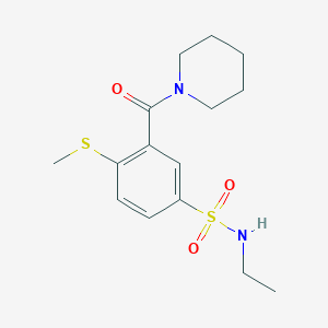 molecular formula C15H22N2O3S2 B4609931 N-ethyl-4-(methylthio)-3-(1-piperidinylcarbonyl)benzenesulfonamide 