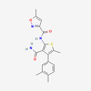 molecular formula C19H19N3O3S B4609985 N-[3-CARBAMOYL-4-(3,4-DIMETHYLPHENYL)-5-METHYL-2-THIENYL]-5-METHYL-3-ISOXAZOLECARBOXAMIDE 