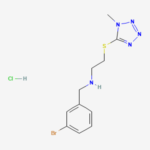 molecular formula C11H15BrClN5S B4609996 N-[(3-bromophenyl)methyl]-2-(1-methyltetrazol-5-yl)sulfanylethanamine;hydrochloride 