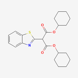molecular formula C22H27NO4S B4610004 dicyclohexyl 1,3-benzothiazol-2-ylmalonate 