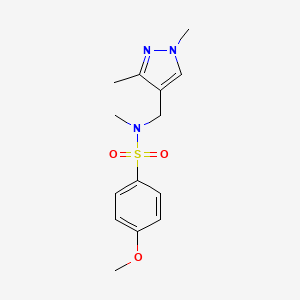 molecular formula C14H19N3O3S B4610016 N-[(1,3-DIMETHYL-1H-PYRAZOL-4-YL)METHYL]-4-METHOXY-N-METHYL-1-BENZENESULFONAMIDE 