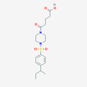 molecular formula C19H28N2O5S B4610071 5-(4-{[4-(SEC-BUTYL)PHENYL]SULFONYL}PIPERAZINO)-5-OXOPENTANOIC ACID 
