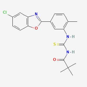 molecular formula C20H20ClN3O2S B4610076 N-{[5-(5-chloro-1,3-benzoxazol-2-yl)-2-methylphenyl]carbamothioyl}-2,2-dimethylpropanamide 