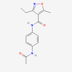 molecular formula C15H17N3O3 B4610151 N-(4-ACETAMIDOPHENYL)-3-ETHYL-5-METHYL-12-OXAZOLE-4-CARBOXAMIDE 