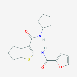 molecular formula C18H20N2O3S B4610213 N-[3-(CYCLOPENTYLCARBAMOYL)-4H,5H,6H-CYCLOPENTA[B]THIOPHEN-2-YL]FURAN-2-CARBOXAMIDE 