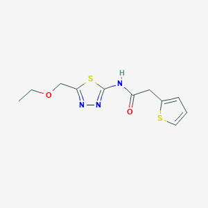 molecular formula C11H13N3O2S2 B4610296 N-[5-(ethoxymethyl)-1,3,4-thiadiazol-2-yl]-2-(thiophen-2-yl)acetamide 