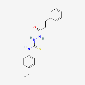 molecular formula C18H21N3OS B4610395 N-(4-ethylphenyl)-2-(3-phenylpropanoyl)hydrazinecarbothioamide 