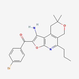 molecular formula C22H23BrN2O3 B4610438 Methanone, (1-amino-8,9-dihydro-8,8-dimethyl-5-propyl-6H-furo(2,3-b)pyrano(4,3-d)pyridin-2-yl)(4-bromophenyl)- CAS No. 172985-22-7