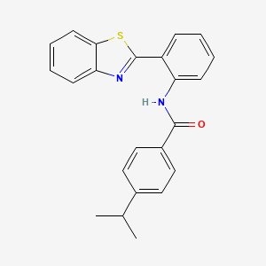 molecular formula C23H20N2OS B4610462 N-[2-(1,3-benzothiazol-2-yl)phenyl]-4-(propan-2-yl)benzamide 