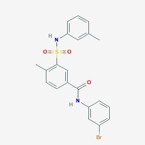molecular formula C21H19BrN2O3S B4610491 N-(3-bromophenyl)-4-methyl-3-[(3-methylphenyl)sulfamoyl]benzamide 