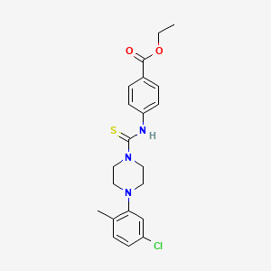 molecular formula C21H24ClN3O2S B4610532 ETHYL 4-({[4-(5-CHLORO-2-METHYLPHENYL)PIPERAZINO]CARBOTHIOYL}AMINO)BENZOATE 
