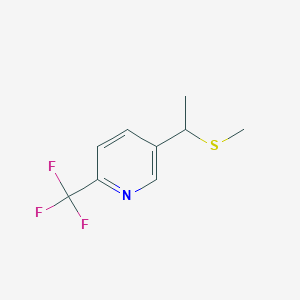 molecular formula C9H10F3NS B046107 5-[1-(Methylthio)ethyl]-2-trifluoromethylpyridine CAS No. 1005489-34-8