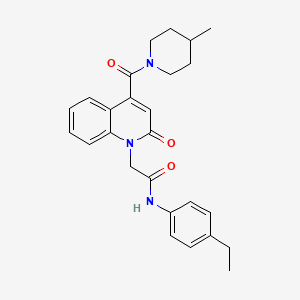 molecular formula C26H29N3O3 B4610767 N-(4-ETHYLPHENYL)-2-[4-(4-METHYLPIPERIDINE-1-CARBONYL)-2-OXO-1,2-DIHYDROQUINOLIN-1-YL]ACETAMIDE 