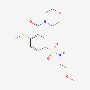 molecular formula C15H22N2O5S2 B4610824 N-(2-methoxyethyl)-4-methylsulfanyl-3-(morpholine-4-carbonyl)benzenesulfonamide 