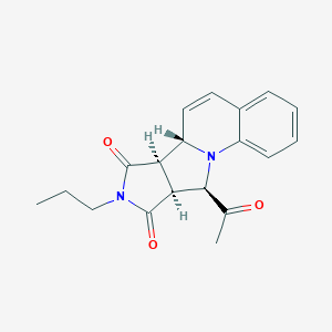 molecular formula C19H20N2O3 B461096 (10S,11R,15S,16R)-16-acetyl-13-propyl-1,13-diazatetracyclo[8.6.0.02,7.011,15]hexadeca-2,4,6,8-tetraene-12,14-dione 