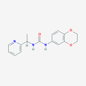 molecular formula C16H17N3O3 B4611015 N-(2,3-DIHYDRO-1,4-BENZODIOXIN-6-YL)-N'-[1-(2-PYRIDYL)ETHYL]UREA 