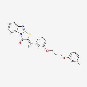molecular formula C26H22N2O3S B4611081 (2Z)-2-{3-[3-(3-methylphenoxy)propoxy]benzylidene}[1,3]thiazolo[3,2-a]benzimidazol-3(2H)-one 