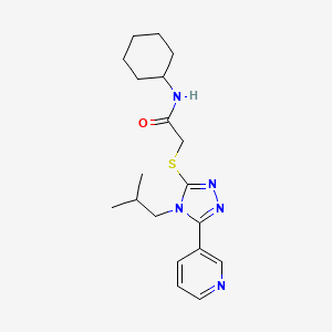 molecular formula C19H27N5OS B4611124 N-cyclohexyl-2-{[4-(2-methylpropyl)-5-(pyridin-3-yl)-4H-1,2,4-triazol-3-yl]sulfanyl}acetamide 