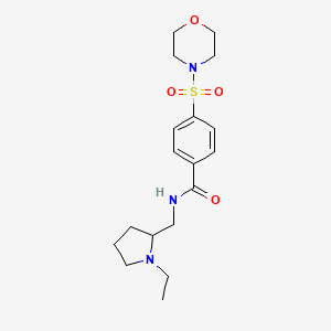 molecular formula C18H27N3O4S B4611209 N-((1-ethylpyrrolidin-2-yl)methyl)-4-(morpholinosulfonyl)benzamide 