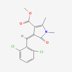 molecular formula C15H13Cl2NO3 B4611265 methyl (4Z)-4-(2,6-dichlorobenzylidene)-1,2-dimethyl-5-oxo-4,5-dihydro-1H-pyrrole-3-carboxylate 