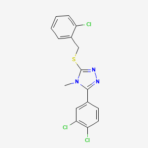 molecular formula C16H12Cl3N3S B4611290 2-CHLOROBENZYL [5-(3,4-DICHLOROPHENYL)-4-METHYL-4H-1,2,4-TRIAZOL-3-YL] SULFIDE 