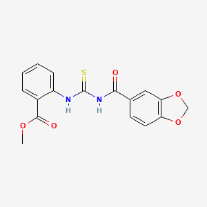 molecular formula C17H14N2O5S B4611402 methyl 2-({[(1,3-benzodioxol-5-ylcarbonyl)amino]carbonothioyl}amino)benzoate 