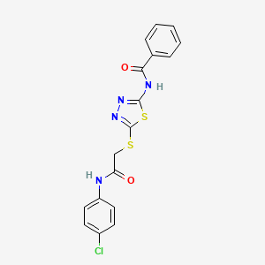 molecular formula C17H13ClN4O2S2 B4611531 N~1~-(5-{[2-(4-CHLOROANILINO)-2-OXOETHYL]SULFANYL}-1,3,4-THIADIAZOL-2-YL)BENZAMIDE 