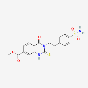 molecular formula C18H17N3O5S2 B4611598 METHYL 3-[4-(AMINOSULFONYL)PHENETHYL]-4-OXO-2-THIOXO-1,2,3,4-TETRAHYDRO-7-QUINAZOLINECARBOXYLATE 
