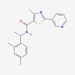 molecular formula C20H21N3OS B4611654 N~5~-[1-(2,4-DIMETHYLPHENYL)ETHYL]-4-METHYL-2-(3-PYRIDYL)-1,3-THIAZOLE-5-CARBOXAMIDE 