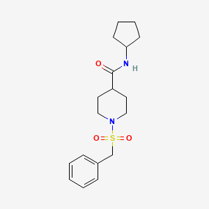 molecular formula C18H26N2O3S B4611834 N-CYCLOPENTYL-1-PHENYLMETHANESULFONYLPIPERIDINE-4-CARBOXAMIDE 