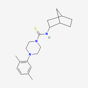 molecular formula C20H29N3S B4611926 N-(bicyclo[2.2.1]hept-2-yl)-4-(2,5-dimethylphenyl)piperazine-1-carbothioamide 