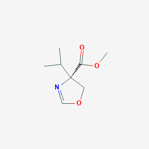 molecular formula C8H13NO3 B046120 (S)-Methyl 4-isopropyl-4,5-dihydrooxazole-4-carboxylate CAS No. 117176-08-6
