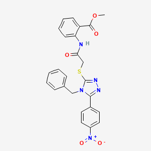 molecular formula C25H21N5O5S B4612024 methyl 2-[({[4-benzyl-5-(4-nitrophenyl)-4H-1,2,4-triazol-3-yl]sulfanyl}acetyl)amino]benzoate 