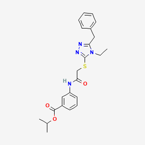 molecular formula C23H26N4O3S B4612049 Propan-2-yl 3-[[2-[(5-benzyl-4-ethyl-1,2,4-triazol-3-yl)sulfanyl]acetyl]amino]benzoate 