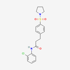 molecular formula C19H21ClN2O3S B4612050 N-(2-CHLOROPHENYL)-3-[4-(PYRROLIDINE-1-SULFONYL)PHENYL]PROPANAMIDE 