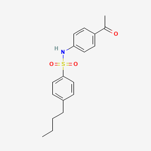 molecular formula C18H21NO3S B4612090 N-(4-ACETYLPHENYL)-4-BUTYLBENZENE-1-SULFONAMIDE 