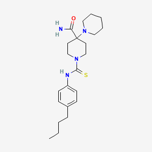 molecular formula C22H34N4OS B4612166 1'-[(4-BUTYLPHENYL)CARBAMOTHIOYL]-[1,4'-BIPIPERIDINE]-4'-CARBOXAMIDE 
