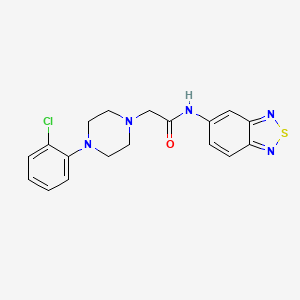molecular formula C18H18ClN5OS B4612258 N-(2,1,3-BENZOTHIADIAZOL-5-YL)-2-[4-(2-CHLOROPHENYL)-1-PIPERAZINYL]ACETAMIDE 