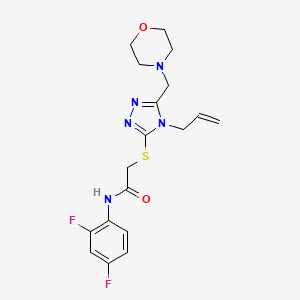 molecular formula C18H21F2N5O2S B4612305 N-(2,4-difluorophenyl)-2-{[5-(morpholin-4-ylmethyl)-4-(prop-2-en-1-yl)-4H-1,2,4-triazol-3-yl]sulfanyl}acetamide 