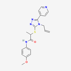 molecular formula C20H21N5O2S B4612342 N-(4-methoxyphenyl)-2-{[4-(prop-2-en-1-yl)-5-(pyridin-4-yl)-4H-1,2,4-triazol-3-yl]sulfanyl}propanamide 