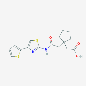 molecular formula C16H18N2O3S2 B4612490 2-[1-(2-OXO-2-{[4-(2-THIENYL)-1,3-THIAZOL-2-YL]AMINO}ETHYL)CYCLOPENTYL]ACETIC ACID 