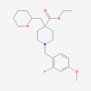 molecular formula C22H32FNO4 B4612550 ethyl 1-(2-fluoro-4-methoxybenzyl)-4-(tetrahydro-2H-pyran-2-ylmethyl)-4-piperidinecarboxylate 