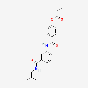 molecular formula C21H24N2O4 B4612572 4-[({3-[(isobutylamino)carbonyl]phenyl}amino)carbonyl]phenyl propionate 